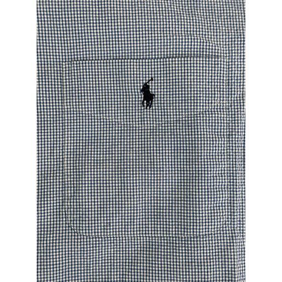Ralph Lauren|SS Classic Fit Button‎ Up|White/Blue SeerSucker Stripe|SZ L - Picture 4 of 9